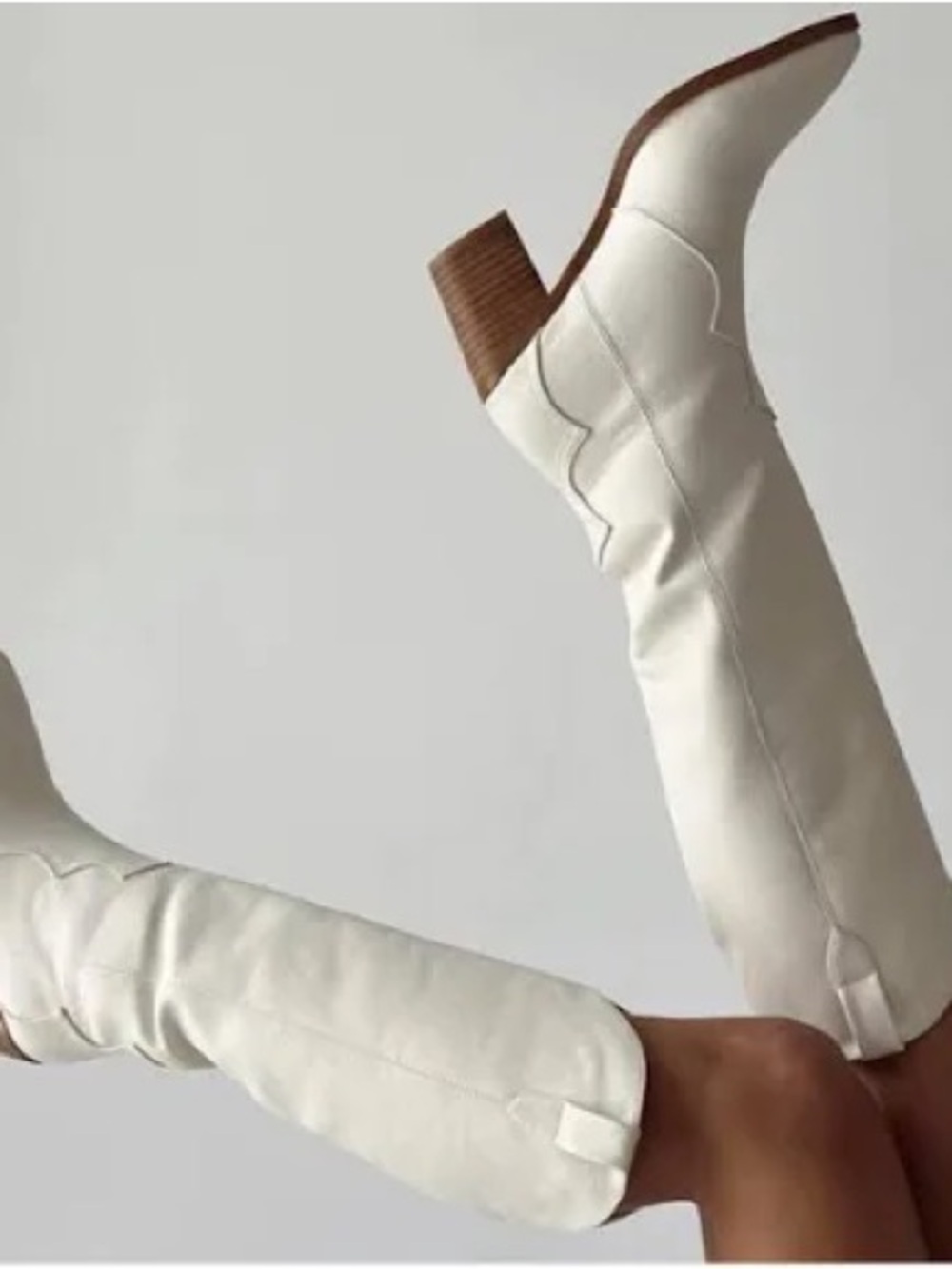 Princess Polly Cream Over-The-Knee Block Heel Boots